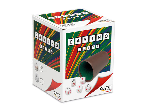Cubilete Forrado y 5 Dados de Poker Cayro