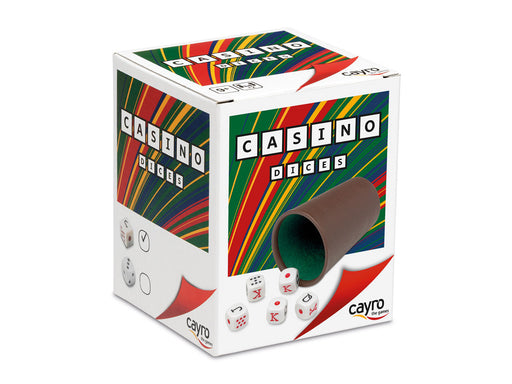 Cubilete Forrado y 5 Dados de Poker Cayro