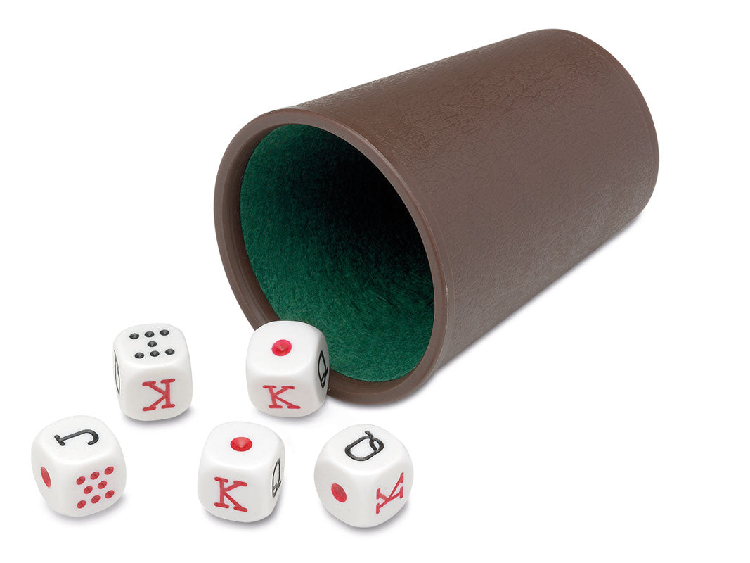 Cubilete Forrado y 5 Dados de Poker Cayro, imagen 2