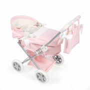 Cuco con ruedas vintage La Nina poliepiel rosa para muñecas 30-42cm
