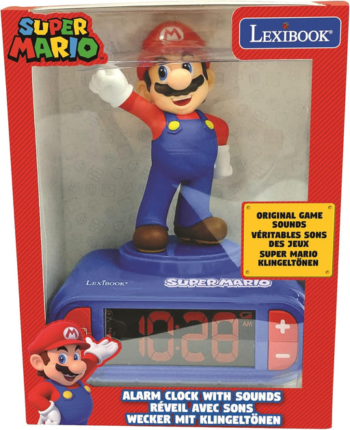 Despertador digital Super Mario 3D Lexibook LEXIBOOK-LE-RL800NI con personaje de Mario en relieve para niños
