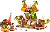 Detalle de la canoa doble con compartimento secreto y accesorios LEGO