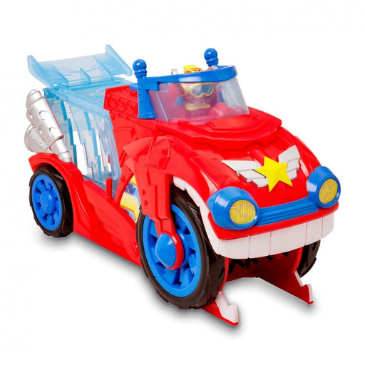 Detalle de la criatura gigante SuperThings Bite Attack mostrando mandíbulas móviles articuladas, mecanismo de mordida y diseño espectacular, código EAN 8431618041260
