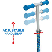 Detalle de la plataforma antideslizante y estructura ligera del patinete Spiderman de Mondo