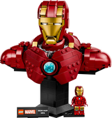 Detalle del casco de Iron Man LEGO con flaps y textura realista