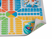 Detalle tablero Parchís neopreno Cayro 7041 - Casillas coloridas números ilustraciones animales juego mesa
