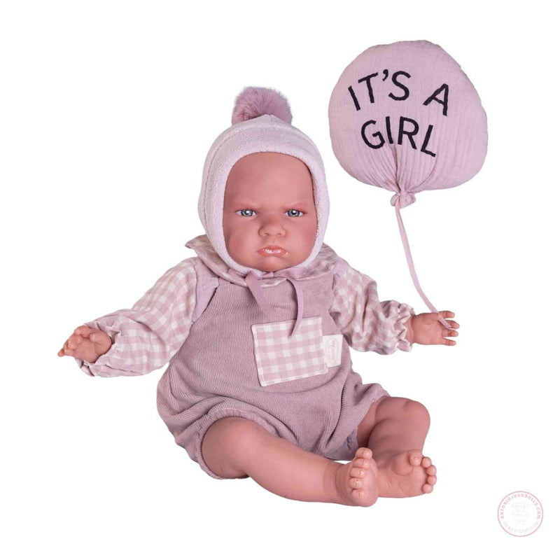 Detalles de Berta con gorro de pompón y cojín
