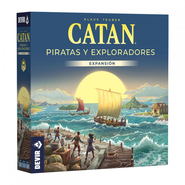 Caja del juego Catán: Piratas y Exploradores de Devir