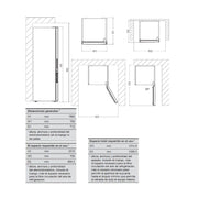 Dimensiones y esquema de instalación del frigorífico combi Aspes AC186700ENFX
