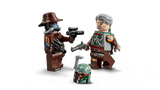 Dos minifiguras LEGO Star Wars 75437: Cobb Vanth con armadura Boba Fett y Cad Bane con pistolas bláster
