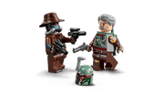 Dos minifiguras LEGO Star Wars 75437: Cobb Vanth con armadura Boba Fett y Cad Bane con pistolas bláster
