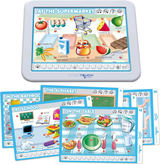 Educa Touch Junior Aprendo Inglés con lápiz electrónico, audio en inglés nativo, vocabulario básico y sistema de respuesta inmediata para aprendizaje autónomo infantil
