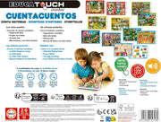 Educa Touch Junior Cuentacuentos contenido completo: base electrónica, 12 láminas con Blancanieves, Caperucita Roja, Gato con Botas y Patito Feo, 3 modos de juego, multilingüe
