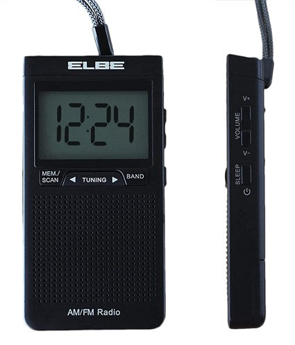 Elbe Radio de Bolsillo Digital AM/FM Auriculares Incluidos (RF-94)
