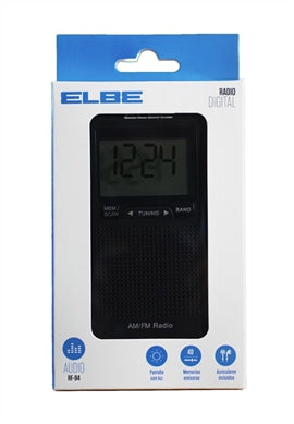 Elbe Radio de Bolsillo Digital AM/FM Auriculares Incluidos (RF-94)