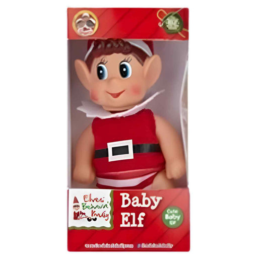 Elfo Baby 13 cm Elves Behavin Badly VALUVIC-TAF011 peluche navideño travieso con traje rojo y verde
