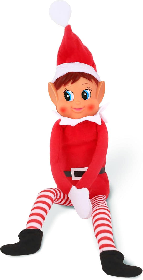 Elvie la Elfa de Navidad 30 cm - Peluche navideño ultra suave de VALUVIC con traje festivo rojo y verde, gorro de elfa tradicional y expresión dulce, ideal para
