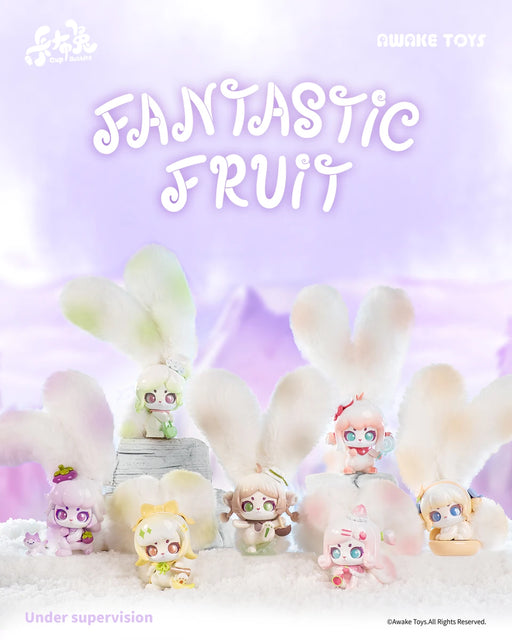 Colección Cup Rabbits Fantastic Fruit — 6 figuras blind box Awake Toys tonos etéreos