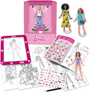 Fashion Designer Barbie juego completo con materiales para diseñar vestidos, telas, estampados y accesorios variados, estimula la creatividad y motricidad fina, licencia oficial Barbie
