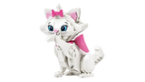 Figura LEGO Marie de Los Aristogatos construible articulada blanca con lazo rosa
