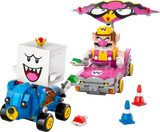 Figuras LEGO Super Mario 72038: Wario y Rey Boo con conos de tráfico, caparazones lanzables y accesorios de Mario Kart
