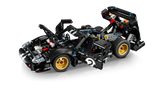 Ford GT40 LEGO abierto mostrando motor V8, chasis y mecanismos internos