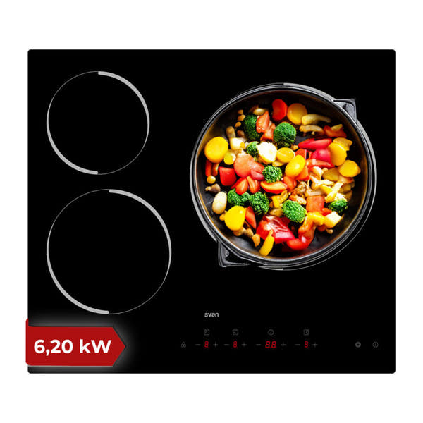 Infografía: Placa Vitrocerámica Svan SV3601 3 Fuegos 6200W