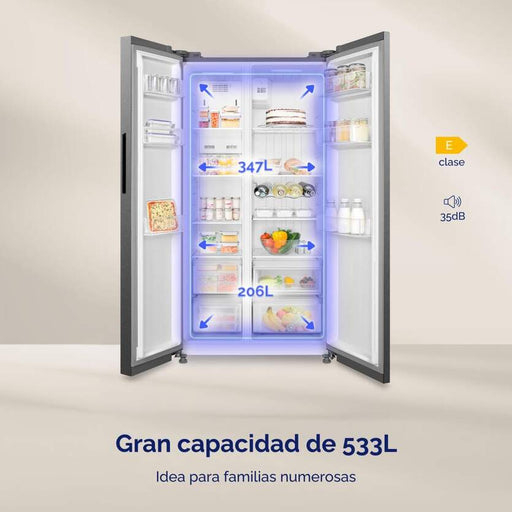 Frigorífico Artica No Frost de dos puertas independientes, 176 cm de altura y 90 cm de ancho, acabado inoxidable con dispensador de agua exterior
