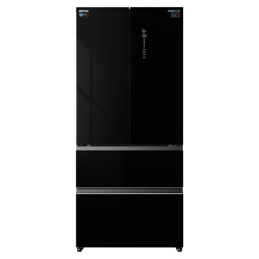 Frigorífico americano FRD-580Q90NEG de 458 litros con acabado en cristal negro, puertas francesas y tecnología No Frost
