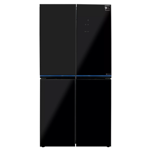 Frigorífico americano Infiniton AMCB-496BC NFT de 470 litros con acabado crystal black, puertas de cristal y tecnología No Frost

