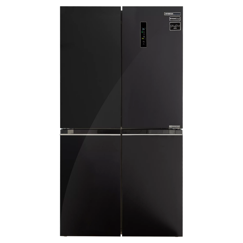 Frigorífico americano Infiniton AMCB-601CD78NEG de 601 litros con acabado crystal black, puertas de cristal y tecnología No Frost
