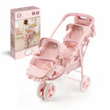 Gemelar Olivia La Nina rosa pastel con flores para dos muñecas 30-42cm
