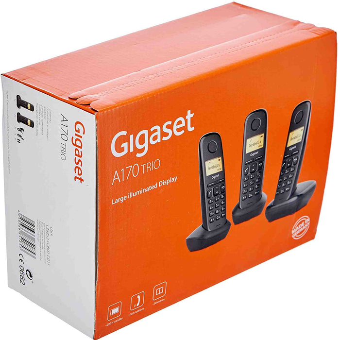 Teléfono inalámbrico Gigaset A170 TRÍO, con agenda de 50 contactos, identificador de llamadas y modo Eco Plus. ¡Envío gratis en compras superiores a 49,99€!