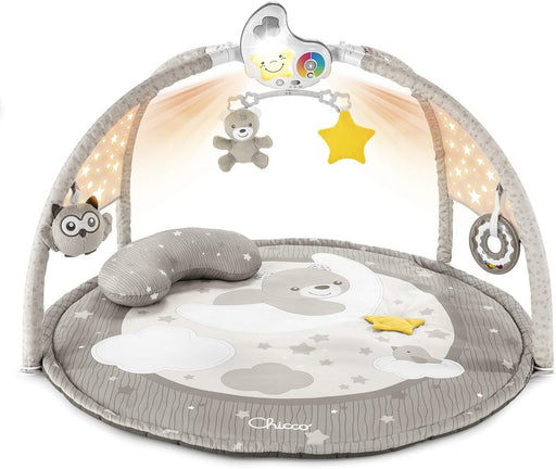 Gimnasio de actividades Chicco Toy FD Enjoy Colors Playgym con alfombra 83cm, proyector de luna con estrellas, 4 muñecos colgantes y cojín ergonómico para bebés desde recién nacido
