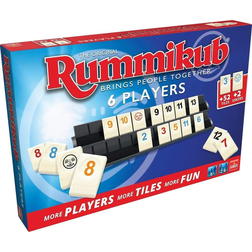 Juego de mesa Rummikub The Original 6 Players de Goliath, versión ampliada para hasta 6 jugadores.