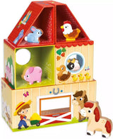 Granja infantil de madera Goula My First Farm con animales y casitas apilables
