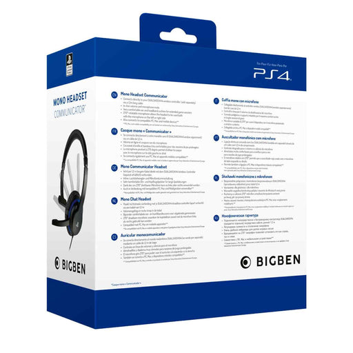 Headset gaming NACON PS4 alámbrico con cable 1,2m, diseño circumaural monoaural para comunicación
