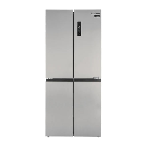 Frigorífico americano Cross Door Infiniton AMCB-415CD82XET en acero inoxidable, con cuatro puertas y display táctil de control en la puerta