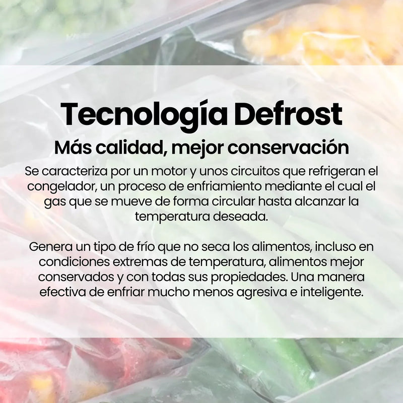Infografía: tecnología Defrost del frigorífico Infiniton FG-85D8WEH