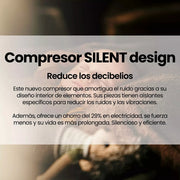Infografía: compresor SILENT design de bajo nivel sonoro del Infiniton FG-85D8WEH