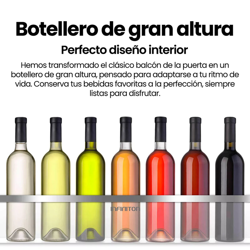 Infografía: botellero de gran altura en la puerta del Infiniton FG-85D8WEH