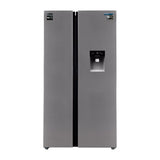 Frigorífico americano Infiniton SBS-503A77XED de 503 litros en acero inoxidable con dispensador de agua integrado y pantalla táctil de control digital bi-zona
