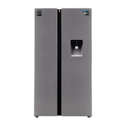 Frigorífico americano Infiniton SBS-503A77XED de 503 litros en acero inoxidable con dispensador de agua integrado y pantalla táctil de control digital bi-zona

