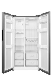 Interior espacioso del frigorífico Artica AFEA17689F553I mostrando los 4 estantes ajustables, cajones para verduras, botellero y compartimentos de puerta con iluminación LED
