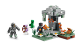 Jardín Pálido LEGO con torre gris, personajes hostiles, flores y cofre