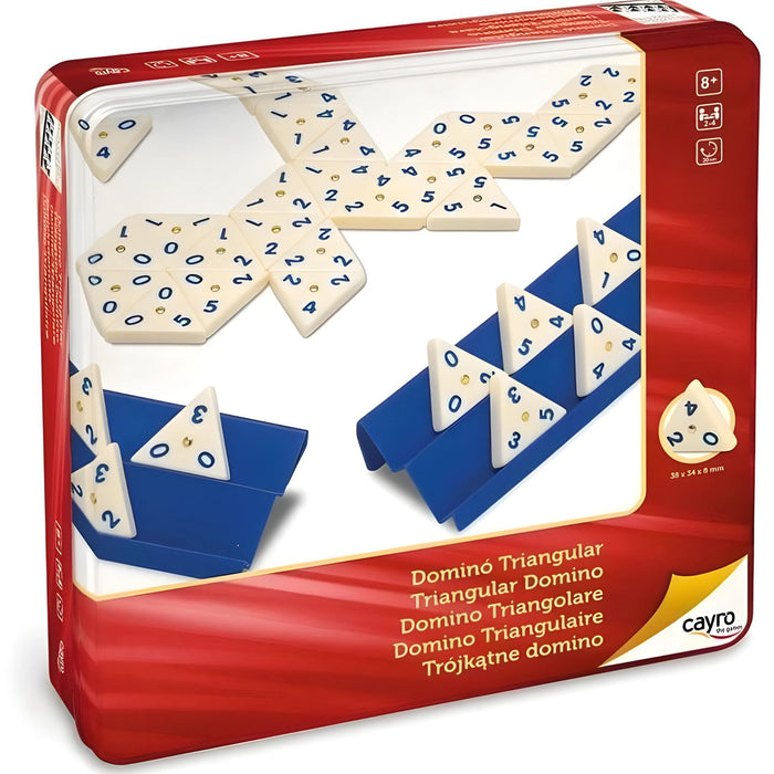 Cayro triangular dominoes in metal box (754)