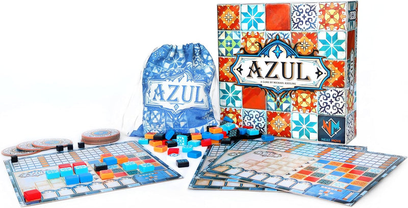 Juego Azul de Asmodee - componentes premium con azulejos cerámicos para 2-4 jugadores, estrategia familiar portuguesa
