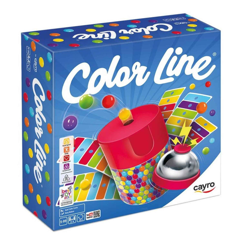 Juego de mesa Cayro Action Games Colorline 332 con mecanismo saca-bolas automático, juego de rapidez y reflejos para niños y familias con 90 bolas de colores
