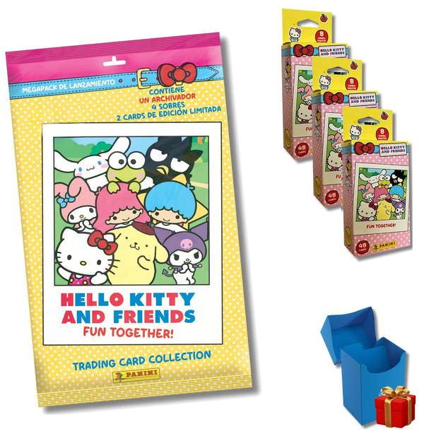 Pack Hello Kitty and Friends Fun Together: megapack de lanzamiento, 3 blísteres de 8 sobres y deck box de regalo