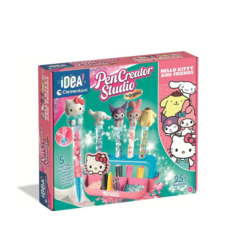 Kit creativo Create your Hello Kitty Pens de Clementoni con 36 piezas para diseñar y personalizar bolígrafos decorados con Hello Kitty, ideal para niñas creativas
